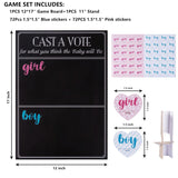 Baby Gender Reveal Board Game With 144 Girl Or Boy Voting Stickers, Cast Your Vote Sign With Stand - Chalkboard Design (12 X 17 In)