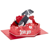 Hallmark Valentines Day Pop Up Card with Sound and Motion (Dog) Paper Wonder Card for Anniversary, Romantic Birthday, Love