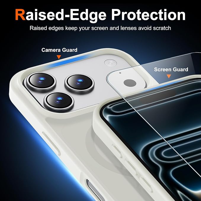 Antique White Case for iPhone 18 Pro and iPhone 17 Pro Protective Cover