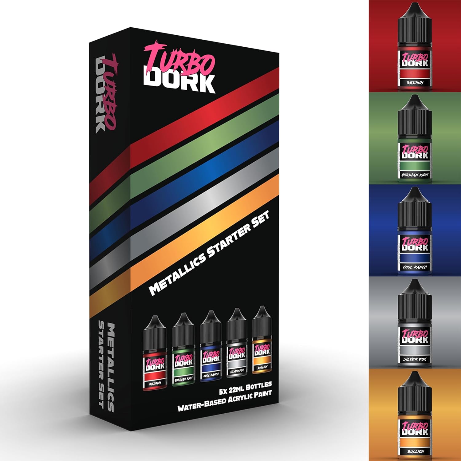 Metallic Starter Set Acrylic Paints - Waterbased Non-Toxic Metallic Finish Acrylic Paints