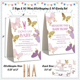 2 Butterfly Baby Shower Game,Don'T Say Baby Clothespin Games,Measure The Baby Bump,Baby Shower Decorations,Baby Shower Game Gender Neutral,Baby Shower Package,Funny Baby Shower Games-6
