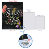 - 1 Beautiful Thank You Card (8.5 X 11 Inch) - Pretty Flowers, Floral Gratitude Stationery Notecard With Envelope - Chalk And Roses J2358Atyg