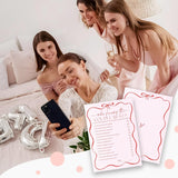5" X 7" Pink Bow Bridal Shower Game Cards - Who Knows The Couple Best - 30Pcs Double-Sided Fill-In Wedding Game Cards, Engagement & Wedding Party, Activities & Decor- A05