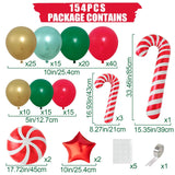 Christmas Balloon Arch Kit, 150Pcs Red Green Gold Balloon Garland With Candy Cane Balloons Red Star Balloons For Christmas Party Decorations, Xmas Decorations For Indoors