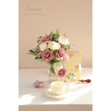 Artificial Flowers 16Pcs 3.5" Real Looking Dusty Rose Foam Fake Hybrid Tea Roses With Stems For Diy Wedding Bouquets Bridal Shower Centerpieces Floral Arrangements Party Tables Home Decoration
