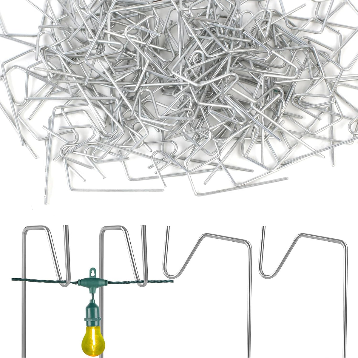120 Packs Christmas Light Hangers Hook, Stainless Steel Christmas Ornament Hangers Xmas Outside String Light Ornament Hanger Outdoor Hanging Lights Xmas Decoration