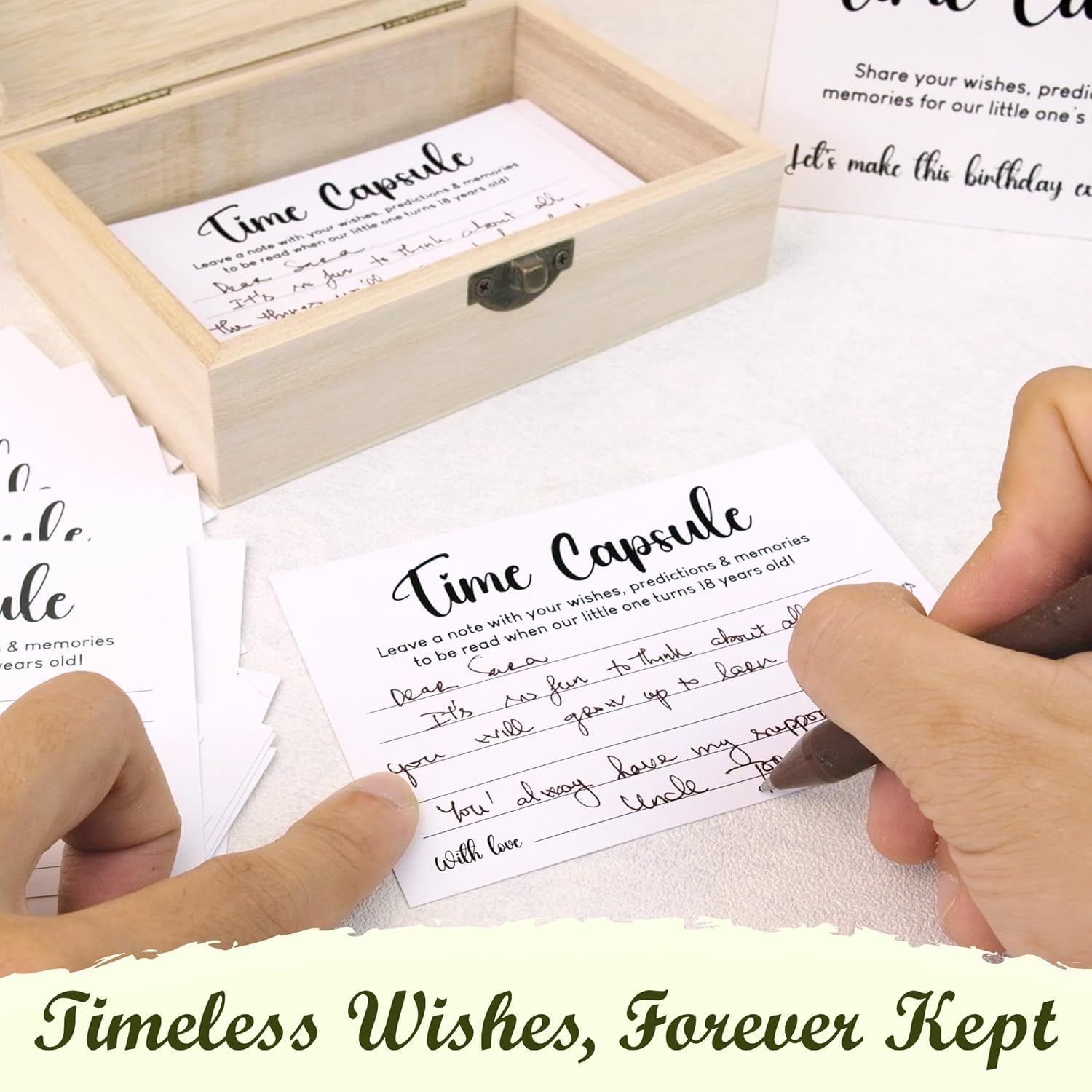 Time Capsule Box 1St Birthday - Baby Time Capsule For First Birthday Party Games, 1St Birthday Party Activities For Guests, Time Capsule Cards 1St Birthday Keepsake Gifts For Babies Girl