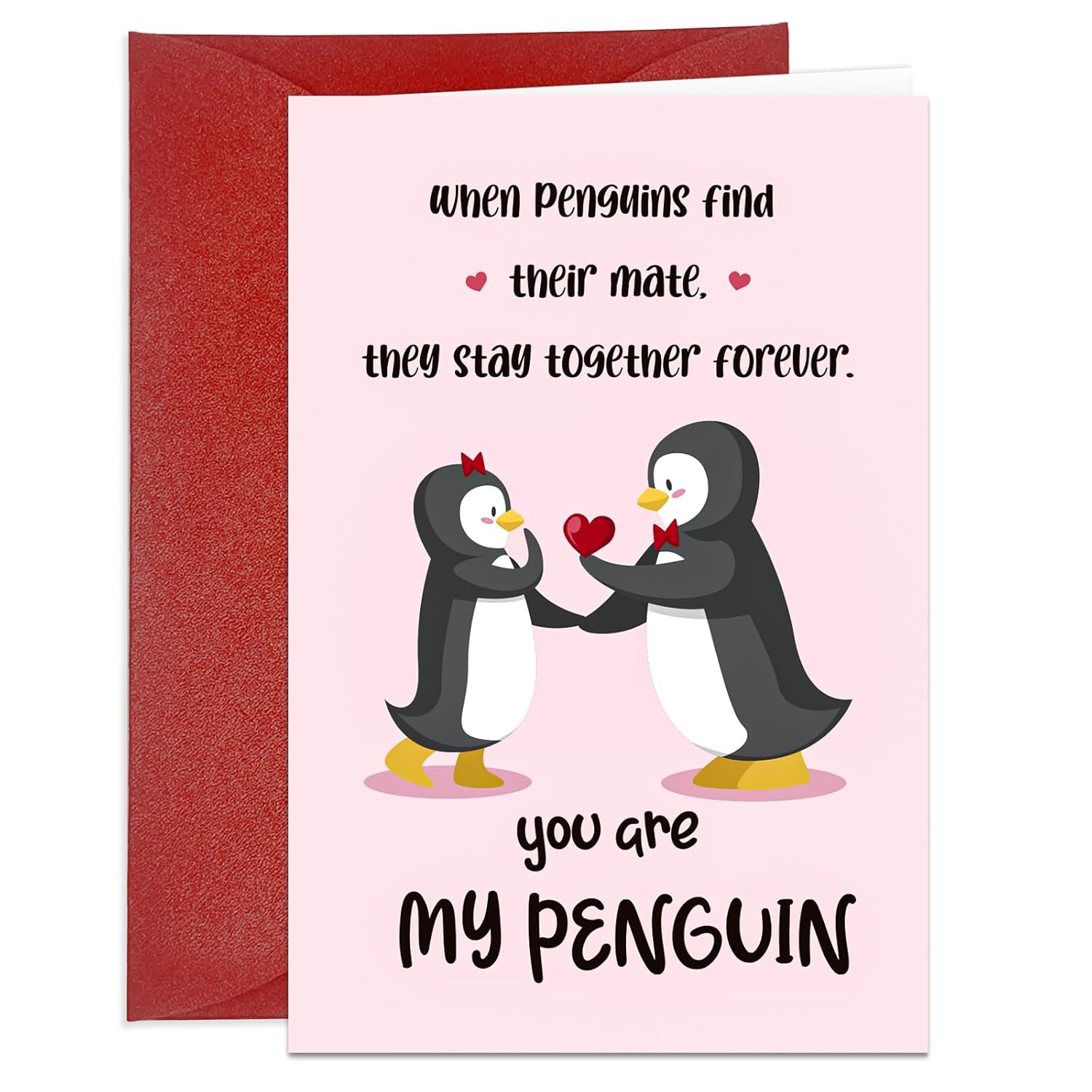 Romantic Valentine'S Day Cards Valentine'S Day Greeting Cards With Envelope Valentines Card For Wife Husband You Are My Penguin Anniversary Card For Woman Man Valentine'S Gifts