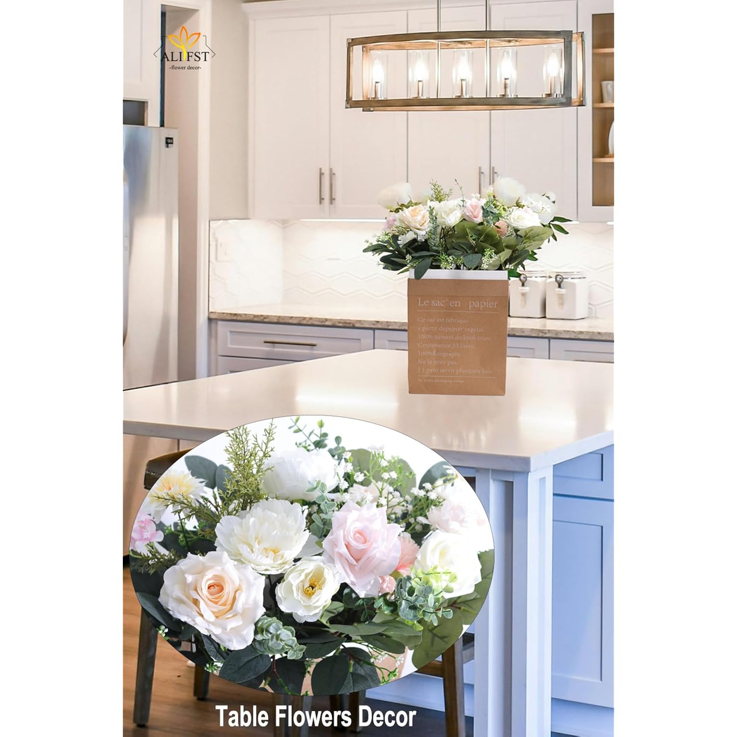 Artificial Flowers Combo Box Set White Flower Silk Cake Flowers For Diy Wedding Bridal Bouquets Baby Shower Centerpieces Floral Arrangements Party Tables Home Decorations