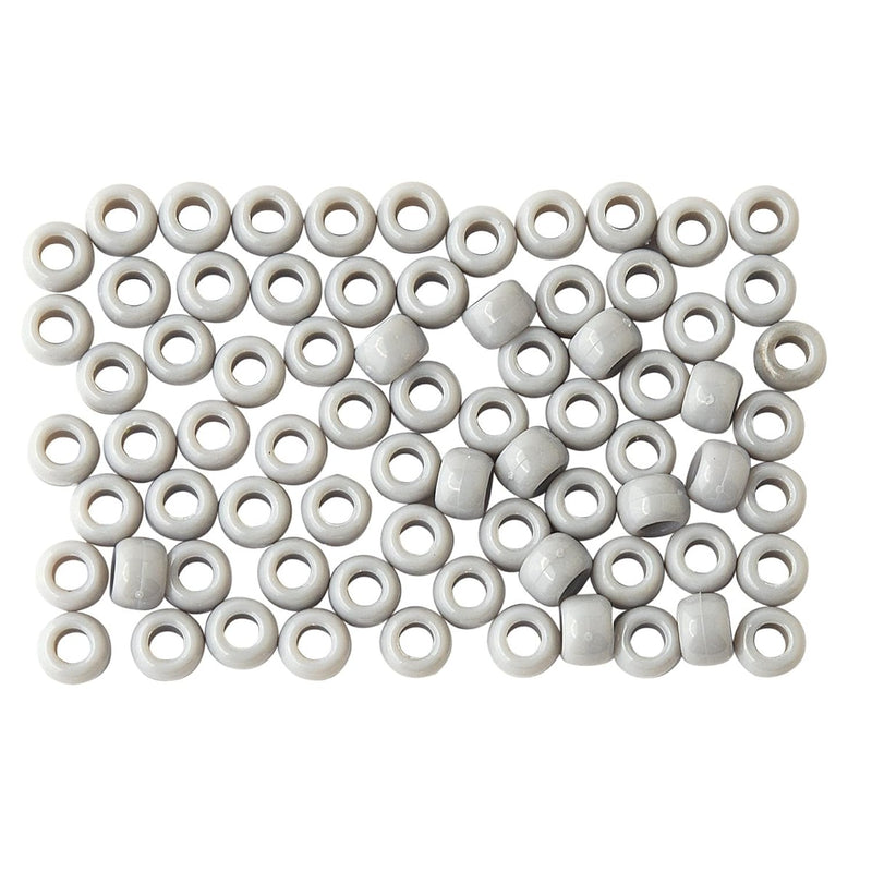 6 By 9Mm Barrel Pony Bead, Grey, 900-Pieces