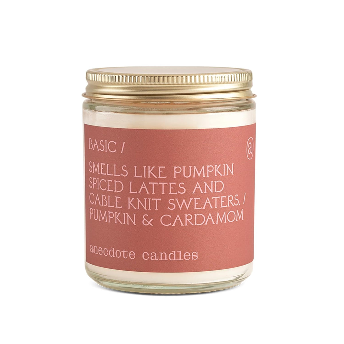 ‘Basic' Coconut Soy Wax Candle Jar | Premium Hand Poured & Long Burning | Pumpkin & Cardamom Scent | Phthalate-Free | For Home, Office, Gift - 7.8 Oz