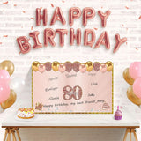 Large 80Th Birthday Card For Women With Envelope, Pink Rose Gold Back In 1946 Birthday Cards Jumbo Happy 80Th Birthday Decorations Greeting Card Guest Book Eighty Party Supplies Gifts