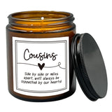 Cousin Scented Candle, Cousin Gifts, Cousin Gifts For Women, Cousin Birthday Christmas For Cousins,Cousin Long Distance Soy Candles Lavender, Vetiver,Sandalwood Scented 8Oz Holders Candles Jar