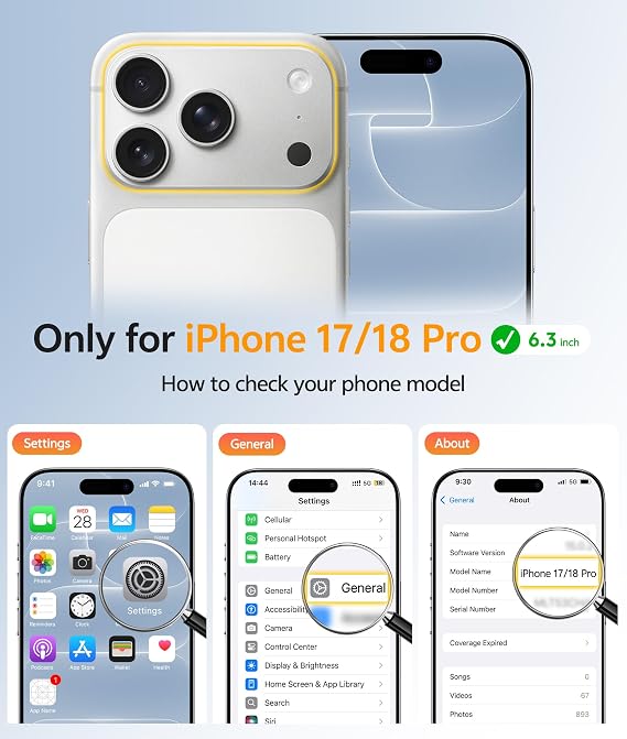 Transparent iPhone 18 Pro and iPhone 17 Pro Case Compatible with MagSafe