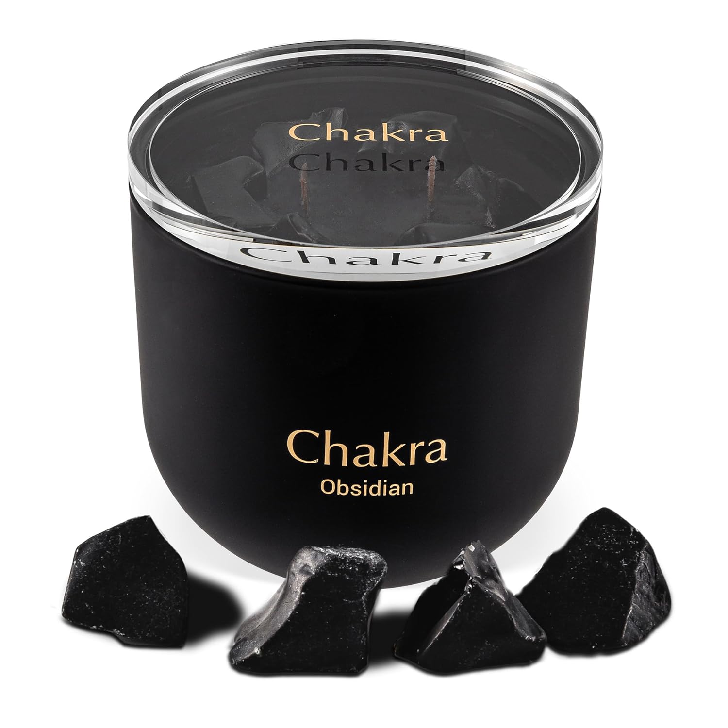 Lemongrass Ginger Crystal Candle, Wooden Wicks Scented Crackling Candles, 12Oz Natural Soy Wax, Spiritual Candles With Black Crystal Inside, Aromatherapy Candle For Home,Spa, Meditation, Enhancing