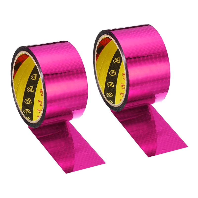 Prism Tape 2 Inch X 32.8 Yards, 2 Pack Holographic Metalized Reflective Self A