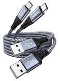 2 Pack USB A to USB C Fast Charging Cable 60W 6FT Braided CarPlay Charger for iPhone 17 16 15 Samsung Galaxy
