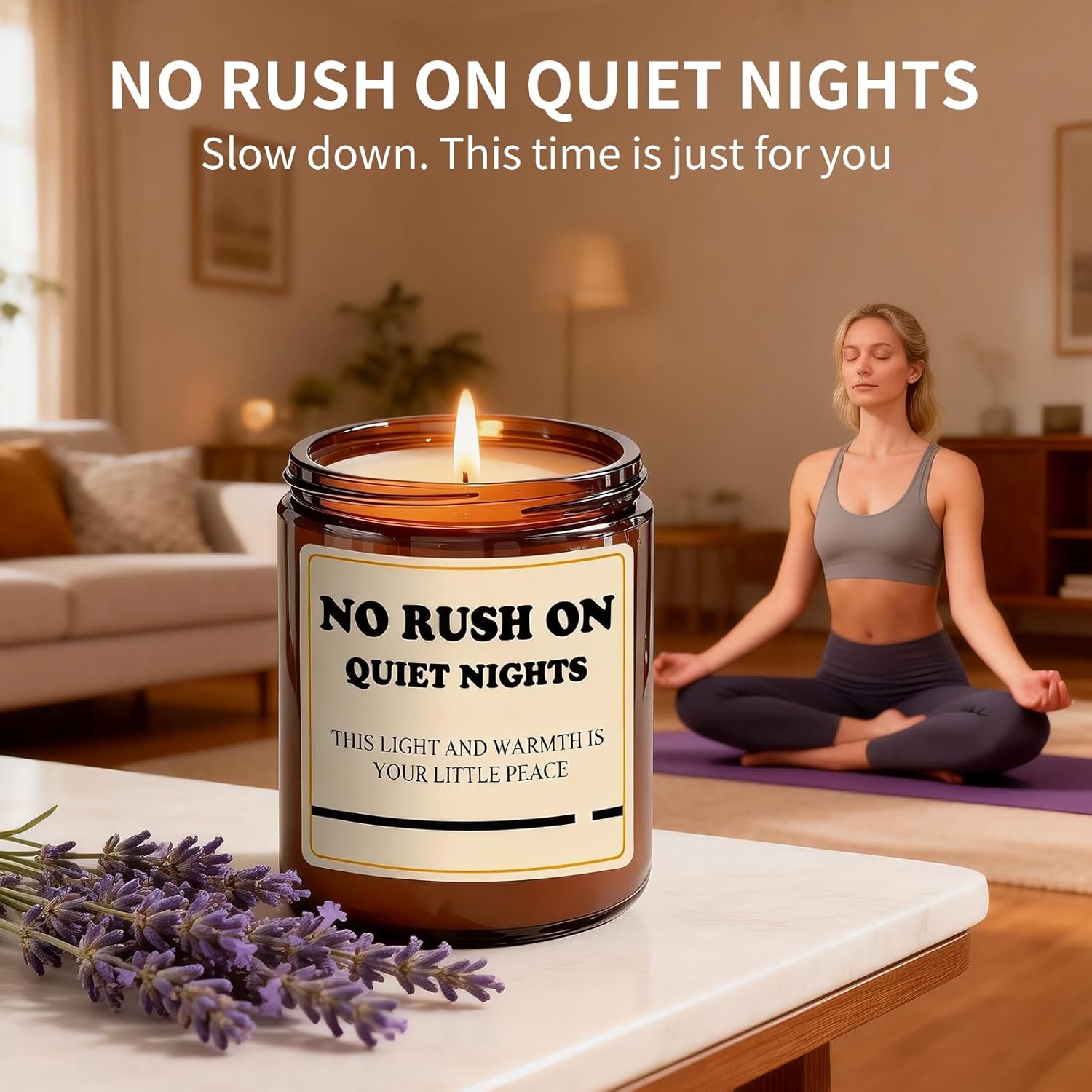 Lavender Candle Gifts For Women - 7Oz Hand Poured Soy Candle For Relaxation - Lavender Aromatherapy Candle For Stress Relief - Clean Burning, Long Lasting 50 Hours, Unique Gift For Birthday For Her