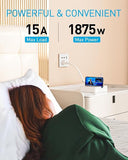 Remote Control Surge Protector Power Strip 3 Outlets 3 USB Ports 4FT Cord 1875W