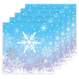 48Pcs Christmas Paper Napkins Snowflake Beverage Napkins Cute Cocktail Napkins Wonderland Party Paper Napkins Snowflake Decorations Winter Decorative Napkin For Xmas, 13X13In