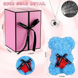 Flowers Rose Bear Gifts Artificial Forever Rose Everlasting Flower Teddy Bear Gifts For Her Women Mom Wife Wedding Mothers