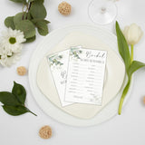 Who Knows The Bride Best, Greenery Bridal Shower Games Cards, 30 Guests Elegant Wedding Activity For Bachelorette Engagement Party Decorations Favors- B07