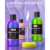 20 Colors Iridescent Acrylic Paint, 8.45Oz / 250Ml Large Bulk Metallic Acrylic Paint,Color Shifting & Non-Toxic Art Painting Supplies For Canvas Fabric Rock Wood With Paint Knife Color Wheel