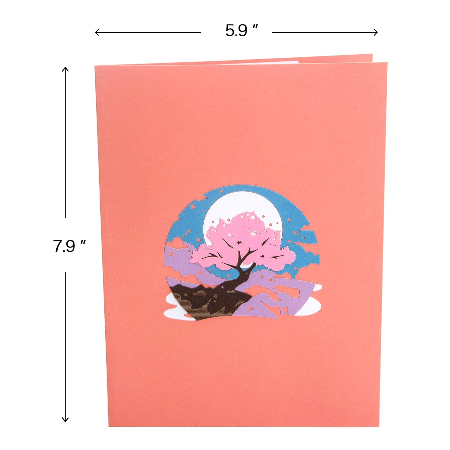 Cherry Blossoms And Swing 3D Pop Up Card, Anniversary Card, Valentines Day Card, Romantic Gift, Birthday Card For Wife Husband Couple Girlfriend Boyfriend, With Envelope