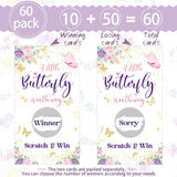 60 Pcs Butterfly Baby Shower Scratch Off Games Butterfly Raffle Cards Ticket Baby Shower Decorations Scratch Off Game Party Birthday Wedding Favors For Activity And Idea
