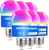 A19 Smart Light Bulbs 6 Pack RGBCW Color Changing WiFi Bluetooth LED E26 Alexa Google Home SmartLife