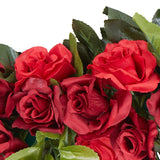 4 Pack(28.8 Ft) Artificial Flower Garland Silk Rose Flower Vines Fake Flower Garland For Backdrop Hanging Garlands Flowers Artificial For Decoration Wedding Arch Room(Red)