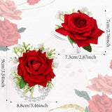 2Pcs Red Rose Corsage Set Pearl Hand Flower Wrist Corsage For Wedding Party Homecoming Ceremony Anniversary Prom Flower Corsages Bridal Bridesmaid Women