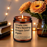 Romantasy Book Candle, Fantasy Reader Gifts For Women - Reading, Bookish, Dragon Gifts For Girls - Funny Valentines Day, Birthday Present For Fantasy Book Lover, Dragon Lover, Bookworm, Librarian