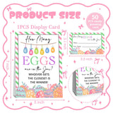 Eggs Easter Party Games For Adults Family Large Groups,Easter Games For Kids, How Many Eggs Are In The Jar,Birthday Party Game & Activities 50 Cards And Sign