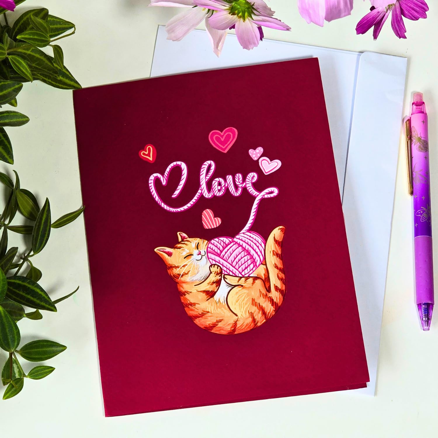- Mom Birthday Card, 6X8 In Cat Pop Up Birthday Card For Mom, 3D Popup Greeting Cards Includes Envelope And Message Note