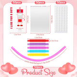 50 Sets Valentine‘S Day Cards With Pop Tubes Valentines Party Gifts Cards Stress Relief Fidget Gifts For Non Candy Exchange