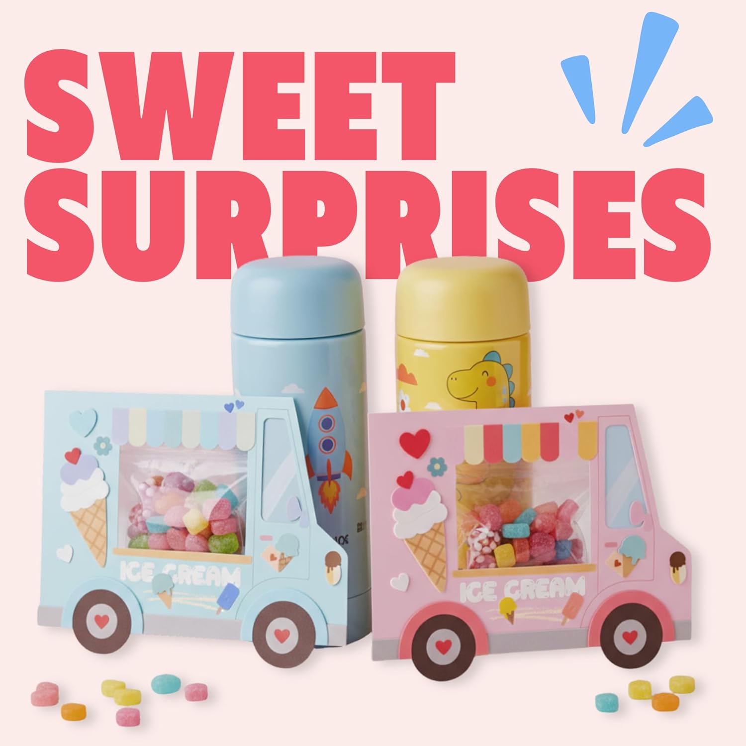 Valentines Day Cards For Kids School, 48 Pack Vivid Class Exchange Cards Bulk With Treat Bags & Self Adhesive Tape, Valentines Party Favor For School Classroom