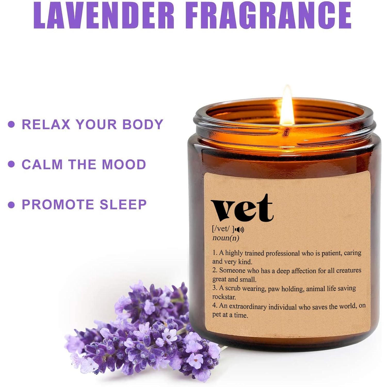 Veterinarian Gift Candle - Pet / Puppy Scented Candle - 8Oz Jar - Modern Style - Blue - Stress Relief & Home Fragrance