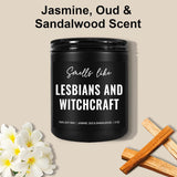 Funny Lesbians & Witchcraft Candle, Lesbian Gifts, Stuff & Decor, Lesbian Christmas, Stocking Stuffers, Lgbtq Wedding Gifts For Lesbian Couple, Girlfriend, Wife, Gay Women, Her, Friend, Mom