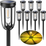 8 Pack Solar Pathway Lights IP65 Waterproof Warm White Auto On Off Garden Lights