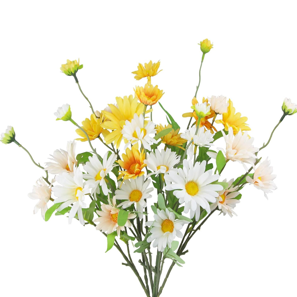 6 Pcs Artificial Daisy Flowers Silk Flower Outdoor Uv Resistant Artificial Wildflowers For Decoration Bulk Faux Flowers For Vase Floral Arrangements Home Table Centerpieces Indoor Garden
