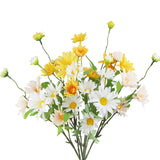6 Pcs Artificial Daisy Flowers Silk Flower Outdoor Uv Resistant Artificial Wildflowers For Decoration Bulk Faux Flowers For Vase Floral Arrangements Home Table Centerpieces Indoor Garden