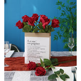 12Pcs 22" Red Real Touch Roses Artificial Flowers Realistic Rose Long Stem Roses Artificial Flowers For Home Party Wedding Table Centerpieces Décor(Red)