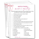 Bridal Shower Games - Match These Movie Quotes, Wedding Shower Bachelorette Party Game, Bridal Shower Games 30 Guests/P17