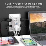 Wall Outlet Extender Surge Protector with 5 Outlets 4 USB Ports 1 USB C 1680J Multi Plug Adapter