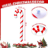 10Pcs Christmas Inflatable Candy Canes, 35 Inch Large Candy Cane For Indoor Outdoor Holiday Yard Decorations