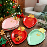 30Pcs Christmas Paper Plate Lights Shape Disposable Dinner Party Plates Holiday Dinnerware For Dessert Salad Appetizer Cookies, 10.4 X 6.7 In