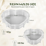 2Pcs 10 Inch Large Heart Shape Resin Molds, Silicone Molds For Flower Preservation, Deep Epoxy Resin Molds For Resin Art Casting, Diy Wedding, Valentine, Anniversary, Home Decor Gift