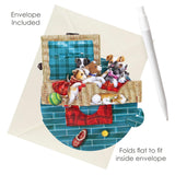 Santoro Pirouette, 3D Pop Up Greeting Card - Puppies In A Basket - Dog And Puppy Birthday Card For Her, Him, Kids, Daughter, Son