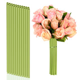 20 Pcs 1/4 Inches Stem Covers For Diy Bouquets 12 Inch Artificial Flower Stem Covers For Diy Wedding Centerpiece Bouquet (Yellow Green)